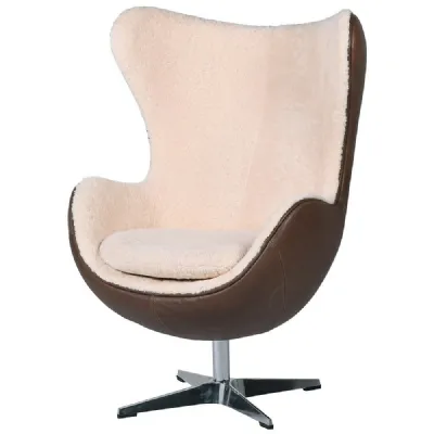 Sheep Skin And Leather Egg Chair