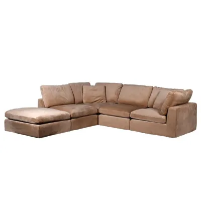 Pale Russet Velvet Corner Sofa
