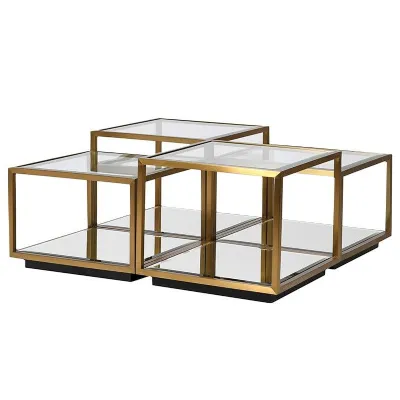 Glass Top Multi Level Coffee Table