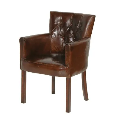 Club Chair in Brown Leather