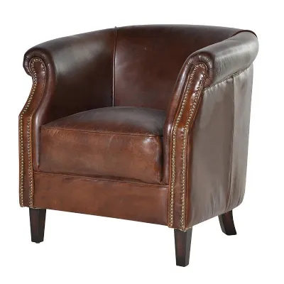 Vintage Leather Armchair Distressed