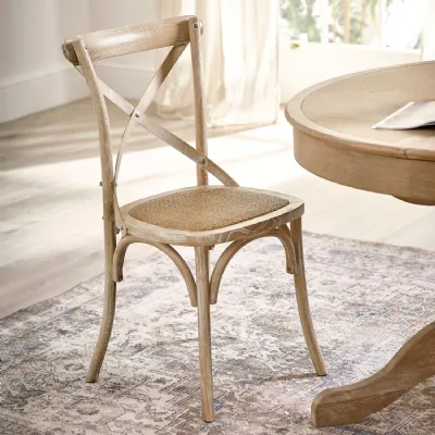 Set Of 2 Satie Limed Oak Rattan Bistro Chairs