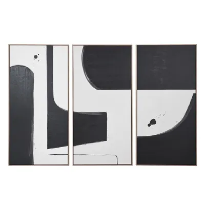 Set of 3 Monochrome Abstract Pictures