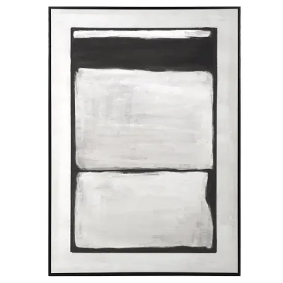 Grey And Black Abstract Block Canvas