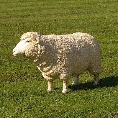 Novelty Outdoor Merino Life Size Garden Sheep Ornament With Head Up
