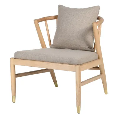 Cushioned Beige Spindle Chair