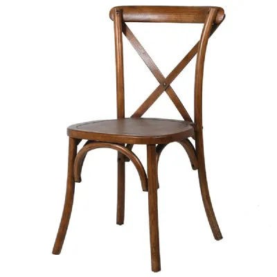 Dark Elm Stackable X Back Chair