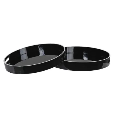 Set of 2 Monochrome Trays