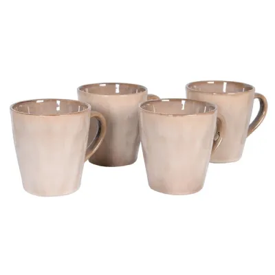 Set of 4 Taupe Organic Mugs