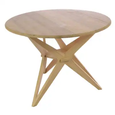 Light Wood Large Round Dining Table 100cm Diameter
