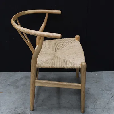 Classic Natural Solid Wood Wishbone Dining Chair with Loom Seat