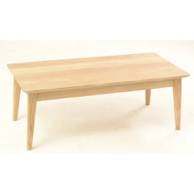 Modern Solid Wood Rectangular Coffee Table with Spindle Legs