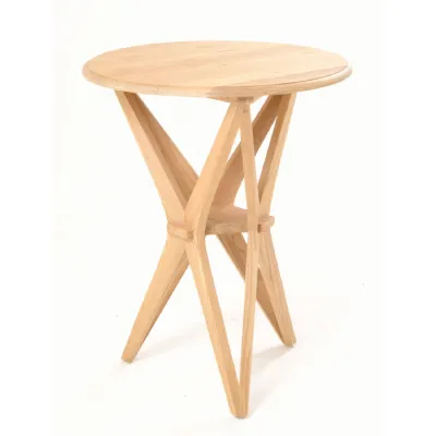 Light Wood 60cm Small Round 2 Seater Dining Table