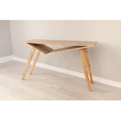 Natural Solid Mango Wood Geometric Coffee Table
