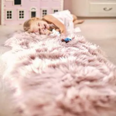 Origins Genuine Hand Finished Sheepskin Super Soft Adobe Rose Double Rug 70x175cm