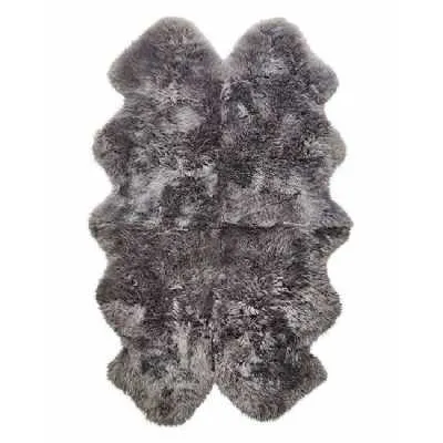 Origins Modern Hand Finished Genuine Sheepskin Single Rug in Grey Quad 105x160cm