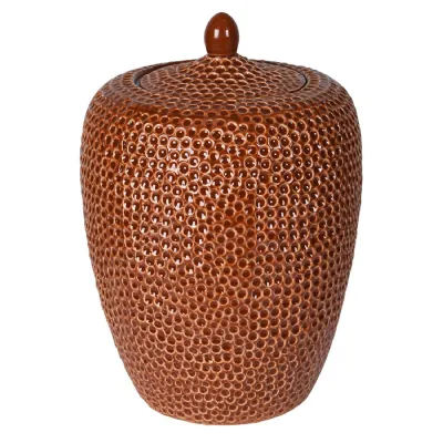 Orange Red Mosaic Jar