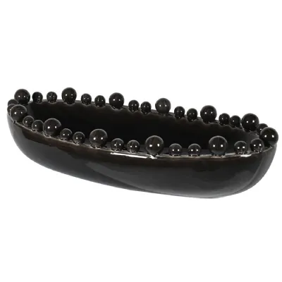 Black Oval Bobble Edged Bowl