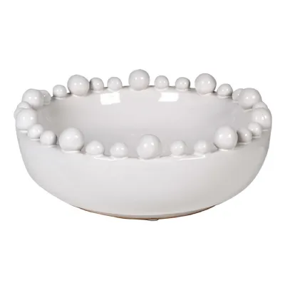 White Bobble Edged Bowl
