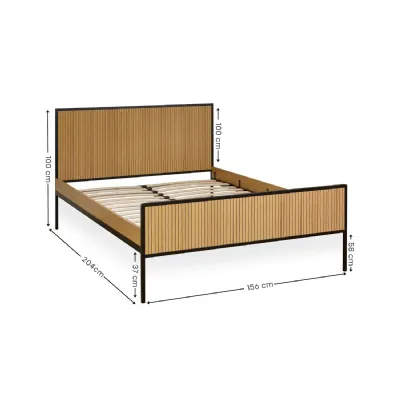 Sia Oak Effect 150cm King Size Bed Frame