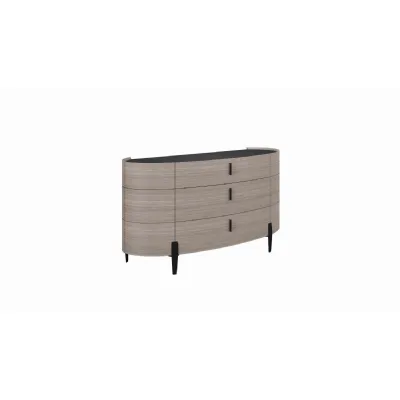 Beige Wooden Large 2 Door Chest of 3 Drawers
