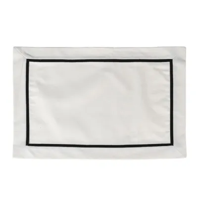 Set of 4 Black Border Cotton Placemats