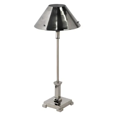 Nickel Steel Table Lamp with Shade