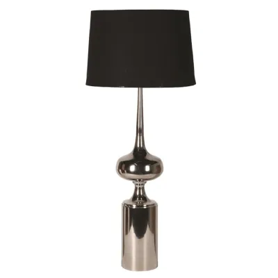 Nickel Finial Table Lamp with Linen Shade