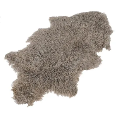 Taupe Mongolian Sheepskin Rug