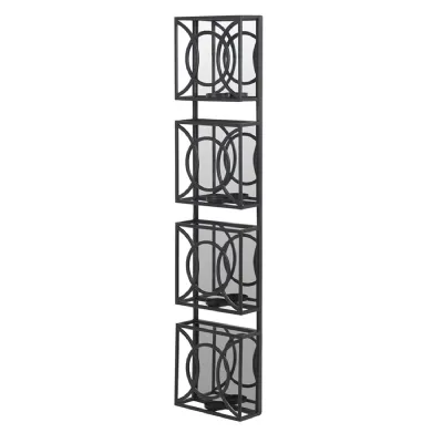 Matt Black Mirrored Candle Holder