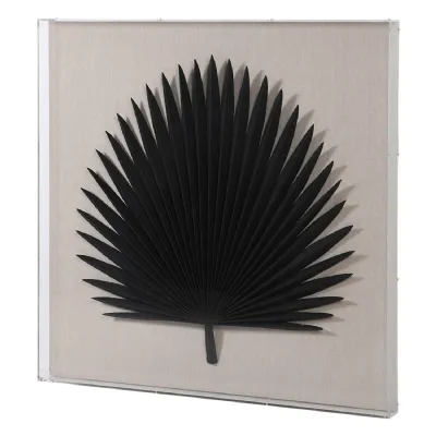 Black Palm Leaf Box Wall Art