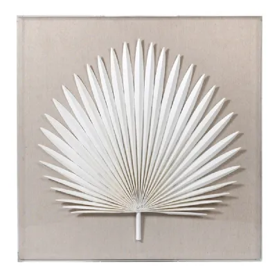 White Palm Leaf Box Wall Art