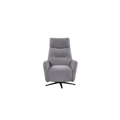 Pewter Fabric Recliner Chair with Swivel Base