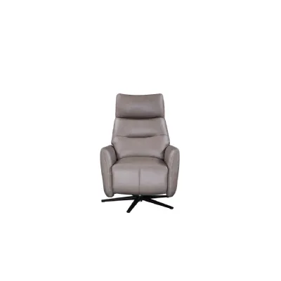 Dark Taupe Leather Lift and Swivel Recliner Chair