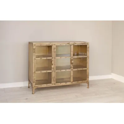 Natural Wood Small Glazed Display Cabinet