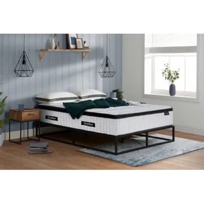 White Fabric Super King Size 2000 Pocket Spring Mattress