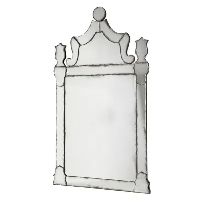 Aged Venetian Crown Top Mirror