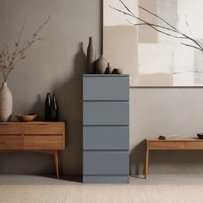 Stora 4 Drawer Chest of Drawers Grey Gloss Front