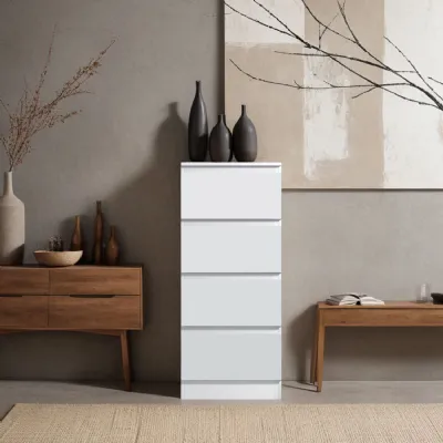 Stora 4 Drawer Chest of Drawers White Gloss Front