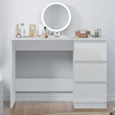 Stora 3 Drawer Dressing Table White Gloss Front