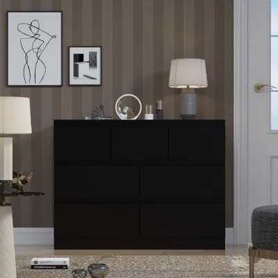 Stora 7 Drawer Merchant Chest Of Drawers Matt Black