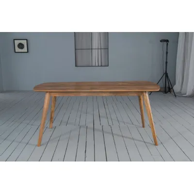 Modern Retro Solid Mango Wood 1.35M 4 Seater Dining Table