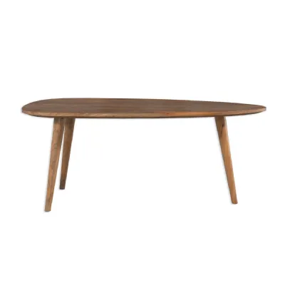 Modern Natural Mango Wood Abstract Coffee Table