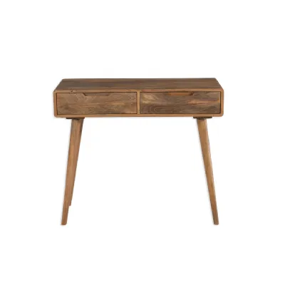 Modern Natural Mango 2 Drawer Console Table
