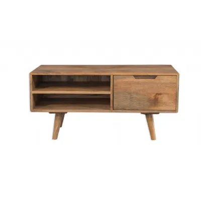 Scandinavian Natural Mango Wood TV Unit