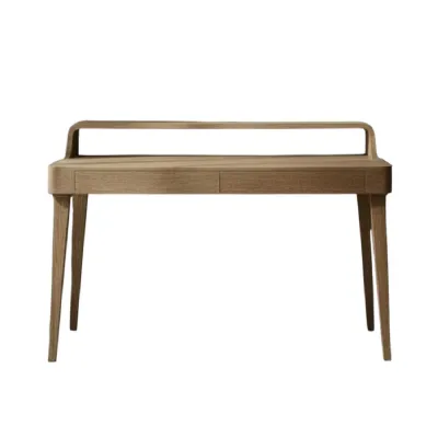 Modern Oak Rectangular Study Desk with Two Storage Drawers