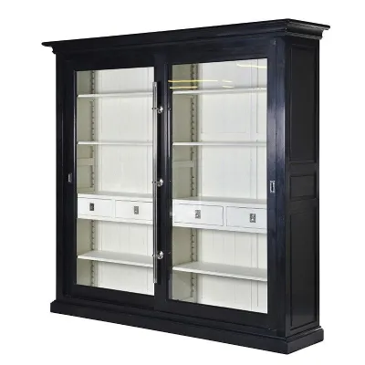 Monochrome City Chic Modern Black Glazed Wall Display Unit