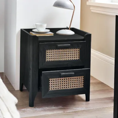 Sydney 2 Drawer Bedside Black Ash