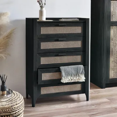 Sydney 5 Drawer Chest Black Ash