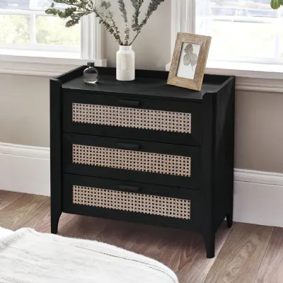 Sydney 3 Drawer Chest Black Ash